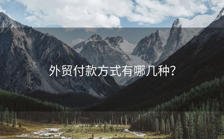 外贸付款方式有哪几种？