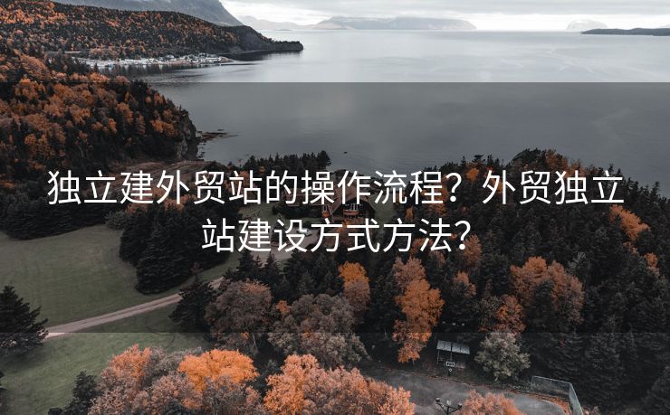 独立建外贸站的操作流程？外贸独立站建设方式方法？