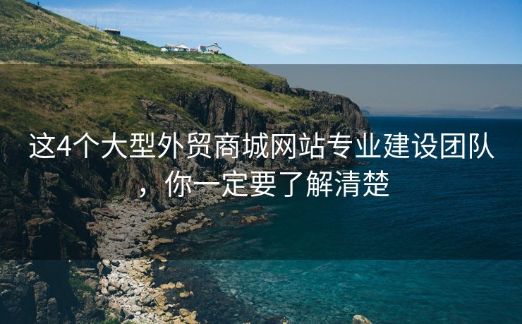 这4个大型外贸商城网站专业建设团队，你一定要了解清楚