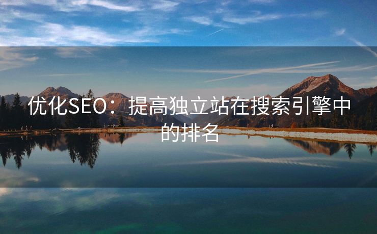 优化SEO：提高独立站在搜索引擎中的排名