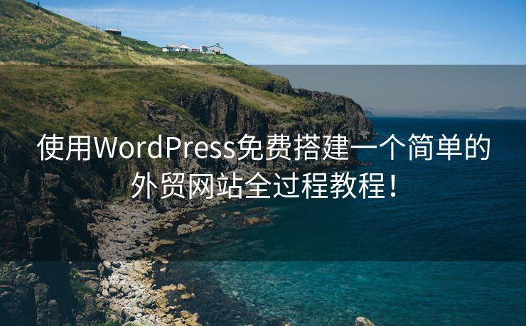 使用WordPress免费搭建一个简单的外贸网站全过程教程！