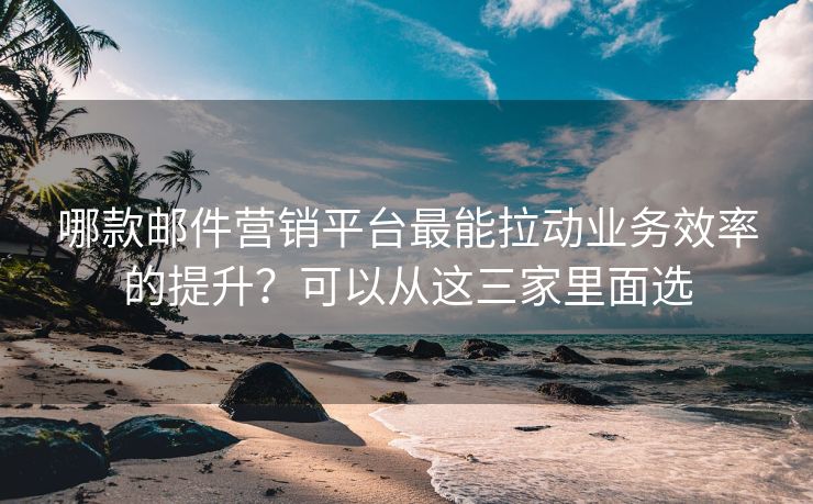 哪款邮件营销平台最能拉动业务效率的提升？可以从这三家里面选