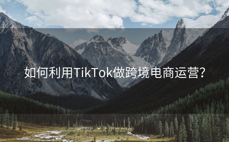 如何利用TikTok做跨境电商运营？