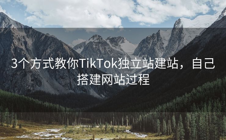 3个方式教你TikTok独立站建站，自己搭建网站过程