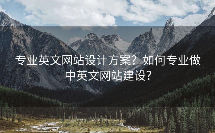 专业英文网站设计方案？如何专业做中英文网站建设？