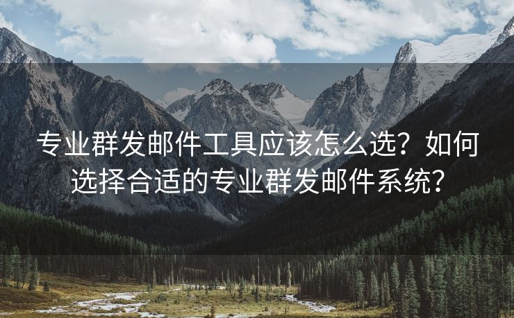 专业群发邮件工具应该怎么选？如何选择合适的专业群发邮件系统？