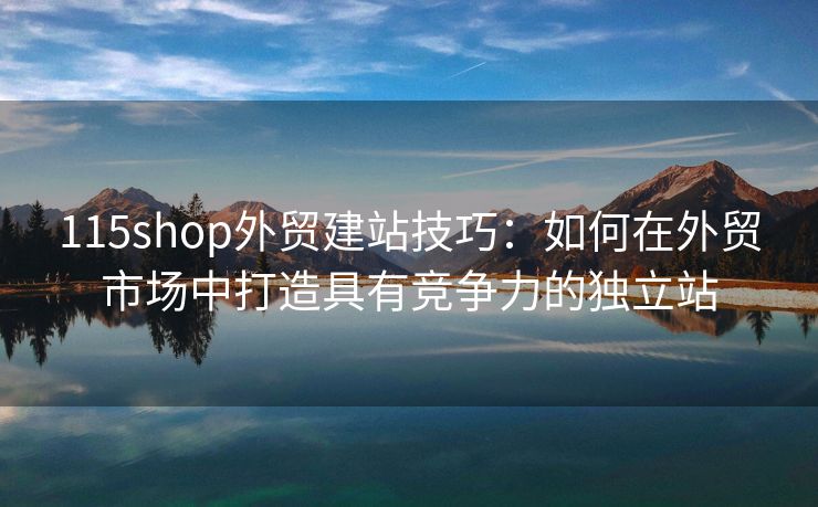 115shop外贸建站技巧：如何在外贸市场中打造具有竞争力的独立站