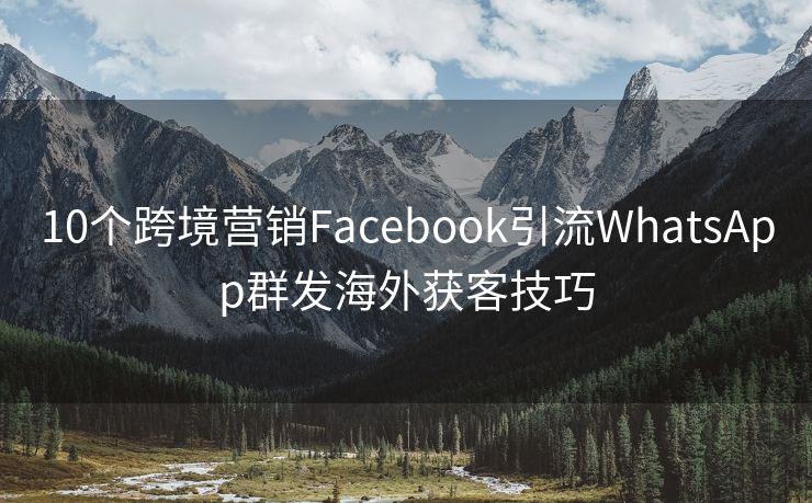 10个跨境营销Facebook引流WhatsApp群发海外获客技巧