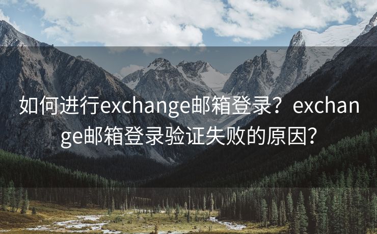 如何进行exchange邮箱登录？exchange邮箱登录验证失败的原因？