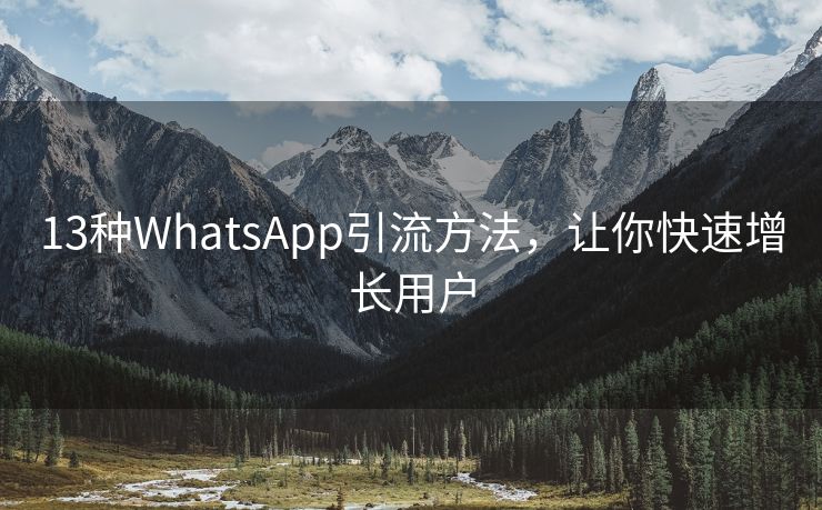 13种WhatsApp引流方法，让你快速增长用户